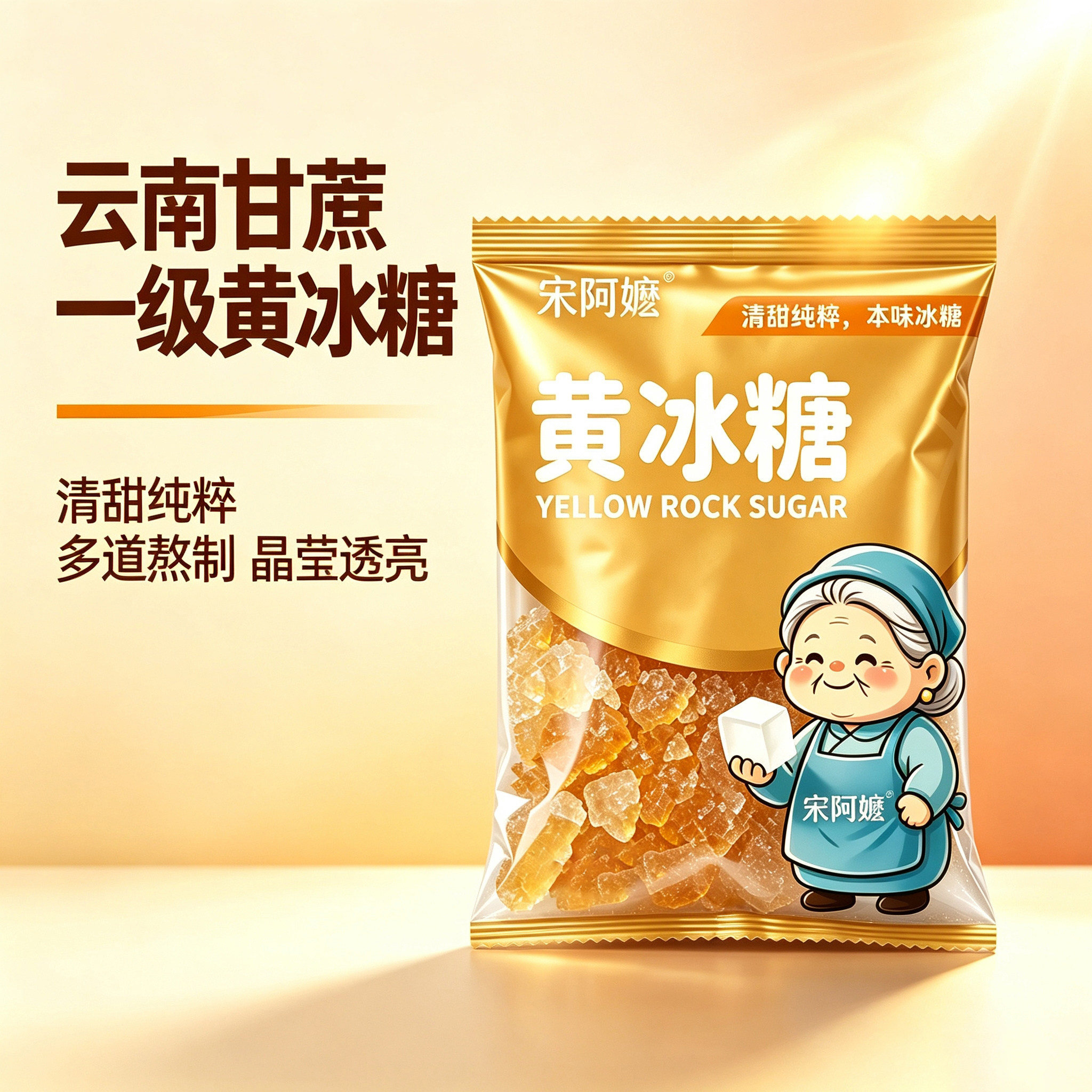 5斤云南黄冰糖烹饪甜品厨房甜品通用 阿嬷实拍商品图