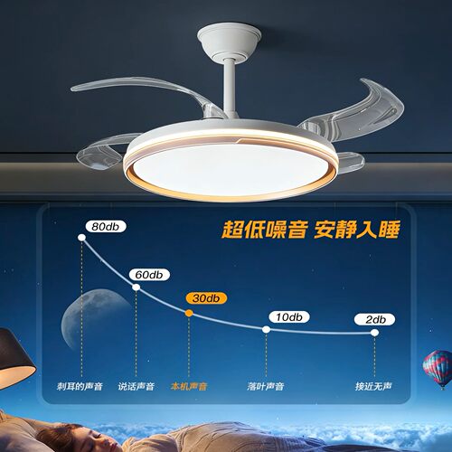 2026新款led隐形风扇灯变频静音客厅卧室吊扇灯餐厅一体电扇吊灯 - 图0