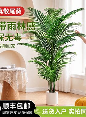散尾葵仿真植物客厅摆放花树落地盆栽绿植室内仿生假树装饰摆件