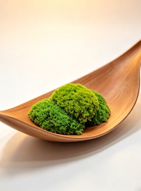 禅意永生苔藓原木托盘 绿植微景观样板间书房桌面原生态软装摆件