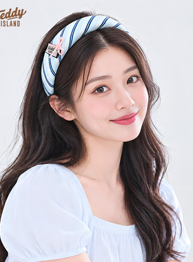 学院风条纹发箍女-高颅顶不勒头