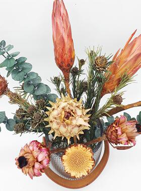 进口干花真花永生花花束diy材料办公桌餐桌装饰插花花艺轻奢摆件