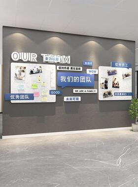 企业文化员工风格荣誉展示毡板墙面装饰办公部门氛围布置高端