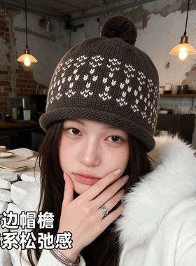 秋冬保暖韩系美拉德针织护耳帽女
