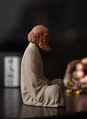 创意陶瓷人物 达摩 祖师摆件禅意中式家居客厅办公桌面装饰工艺品
