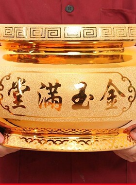 大号香炉家用室内供佛用品陶瓷沙金寺庙供奉香薰炉插香炉佛堂供具
