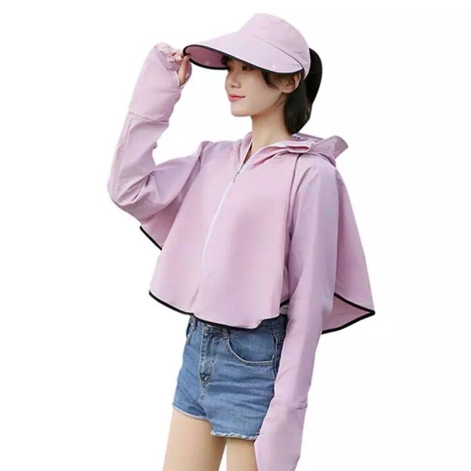 女防紫外线骑车网红百搭短款防晒衣 佐蝶短外套