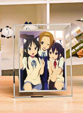 轻音少女水晶玻璃相框周边定制照片创意摆台送朋友闺蜜生日礼物
