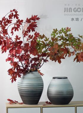 景德镇现代北欧陶瓷花瓶样板房酒店摆件软装饰插花工艺品摆件陶罐