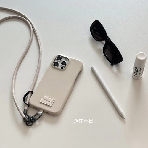 在春日美拉德ins高级感皮质斜挎挂绳手机壳17promax/14新款适用iPhone15pro/13promax硬壳16promax - 图3