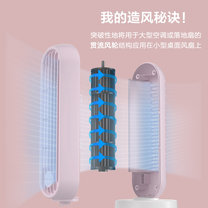 小熊米淘专卖店小熊电风扇家用桌面立式摇头无叶静音塔扇宿舍办公室小型台式风扇2