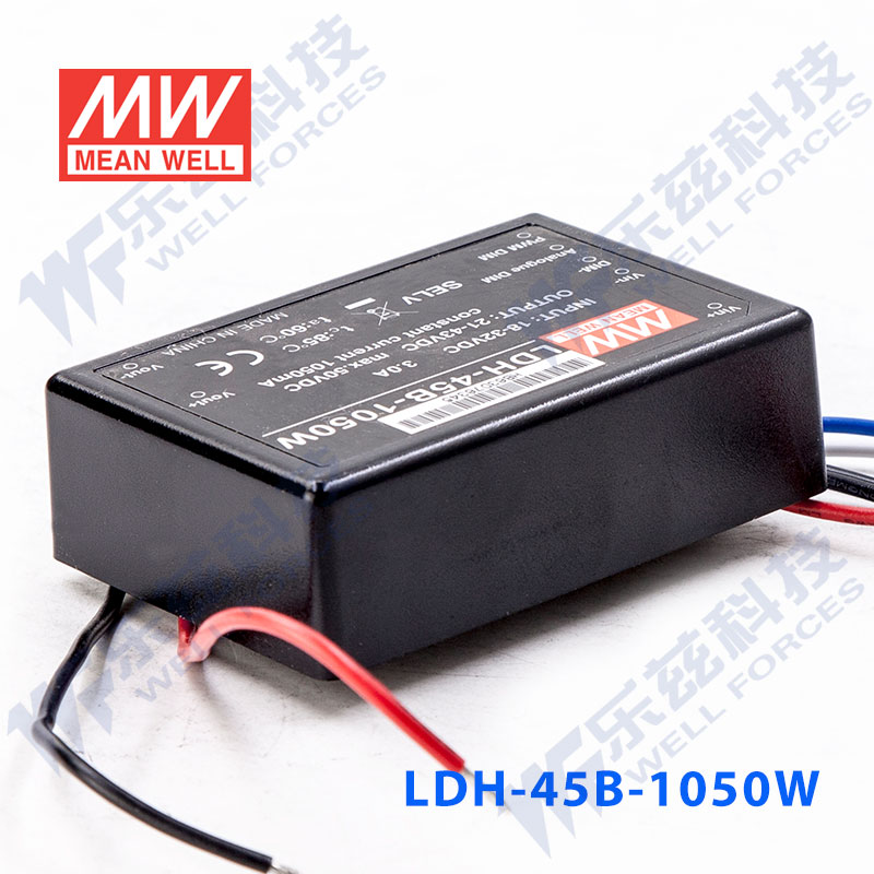 LDH-45B-1050W 45W 18~32VDC输入21~43VDC1050mA输出LED引线型电 - 图1