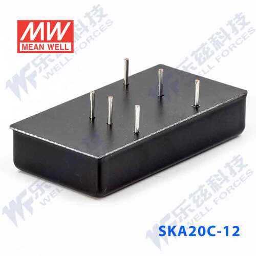明纬48V变12V电源20W SKA20C-12 36-75V转12V1.666A DC-DC输出 - 图2