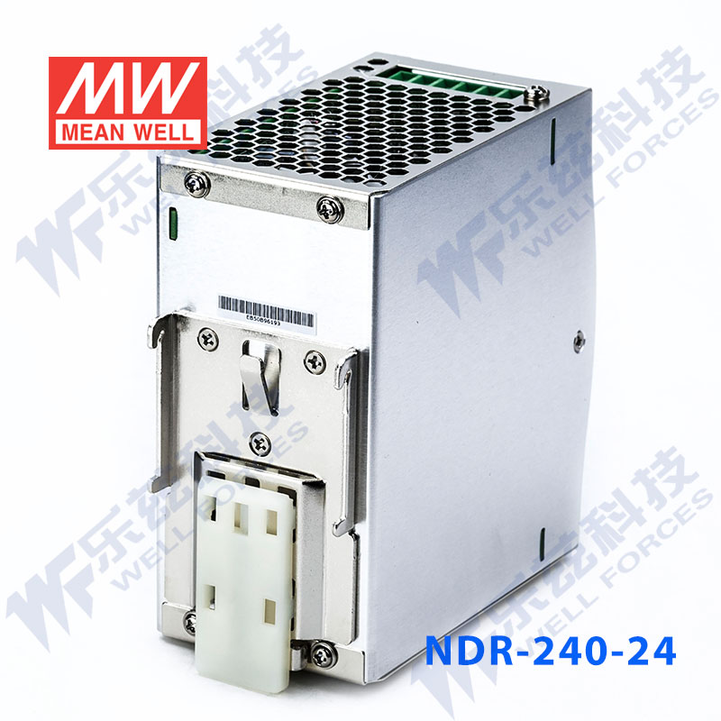 NDR-240-24台湾明纬240W24V导轨开关电源10A工控PLC驱动电柜DRP