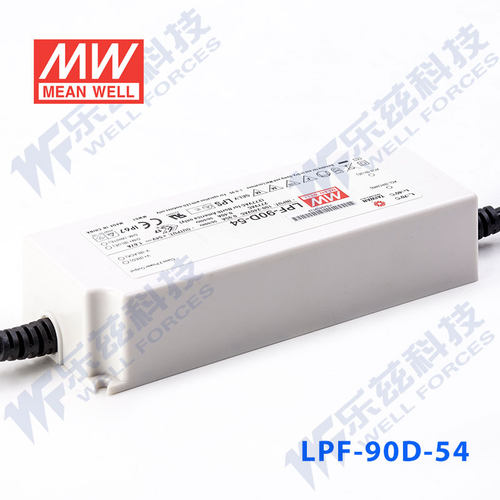 LPF-90D-54台湾明纬90W54V防水LED调光电源1.67A照明显示屏PFC - 图2