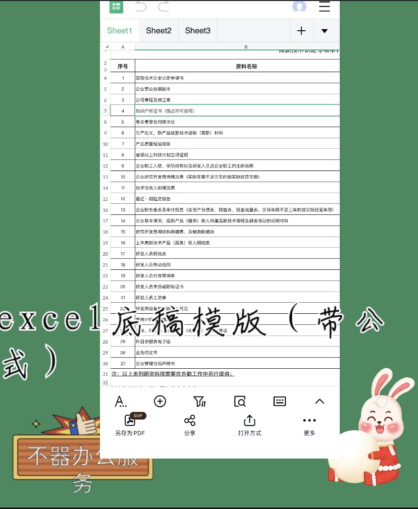 高新企业审计底稿一整套excel底稿模版高新技术企业审计 - 图3