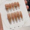 Lord of the Rings Purely Handmade Wearable Nails, Cat Eye Nail Art and Diamond Ring, Whitening, Pure Desire, Light Luxurious and Exquisite Manicure