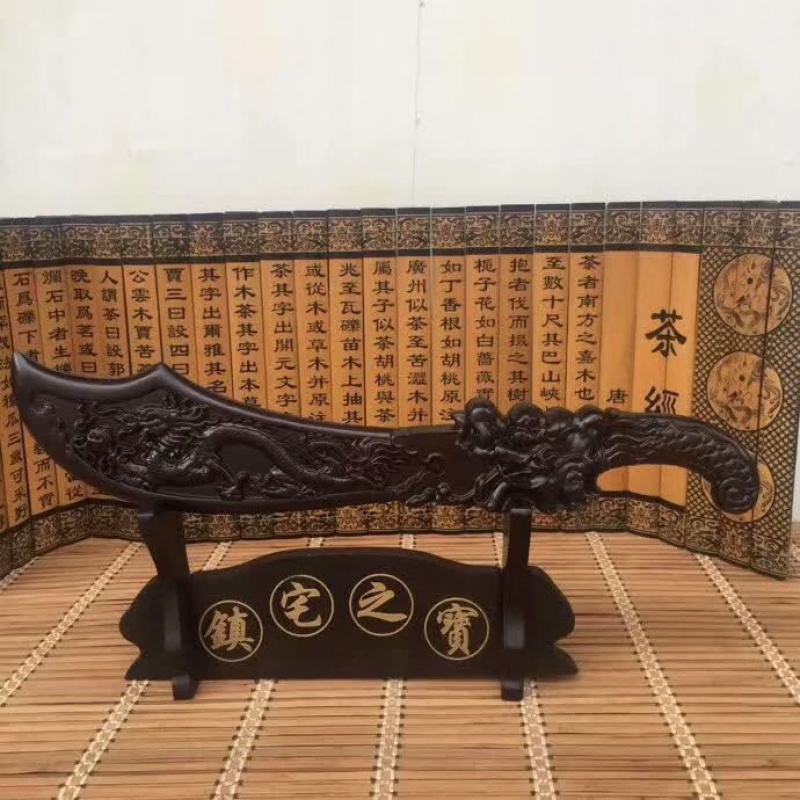 抖音新款黑檀木雕之宝龙刀木摆件 tsangkai曾家银摆件