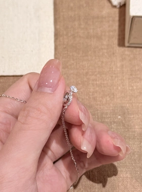 s925纯银mini baby双环戒指轻奢高级感项链