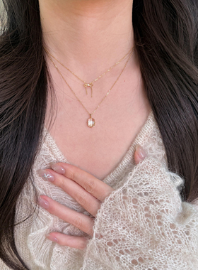 S925纯银日系精工蝴蝶结高级感轻奢项链