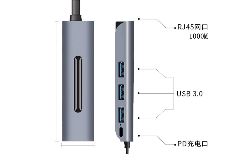 SZHY-LINK USBC TYPEC转PD千兆网卡USB3.0 HUB集线器多功能扩展坞 - 图3