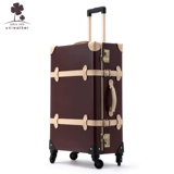 Ретро универсальный чемодан, кожаная коробка, из натуральной кожи, 20 дюймов