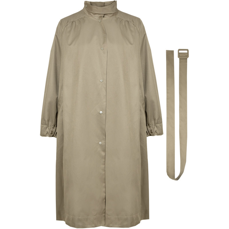 self who2020中长款高街云霜棕风衣 selfwho风衣