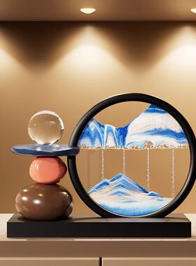 时来运转流沙画摆件客厅