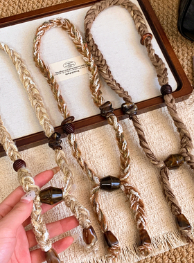 编织毛线串珠复古高级感项链女