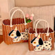 2025 new grocery shopping basket hand-woven small carry frame