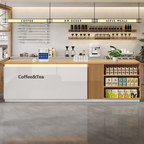 奶茶店收银台店铺小型柜台轻奢宠物店前台现代简约超市便利店吧台 - 图0