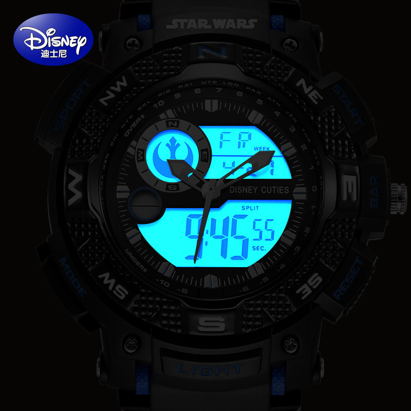 迪士尼男孩防水防摔运动小学生手表 童赞手表国产腕表