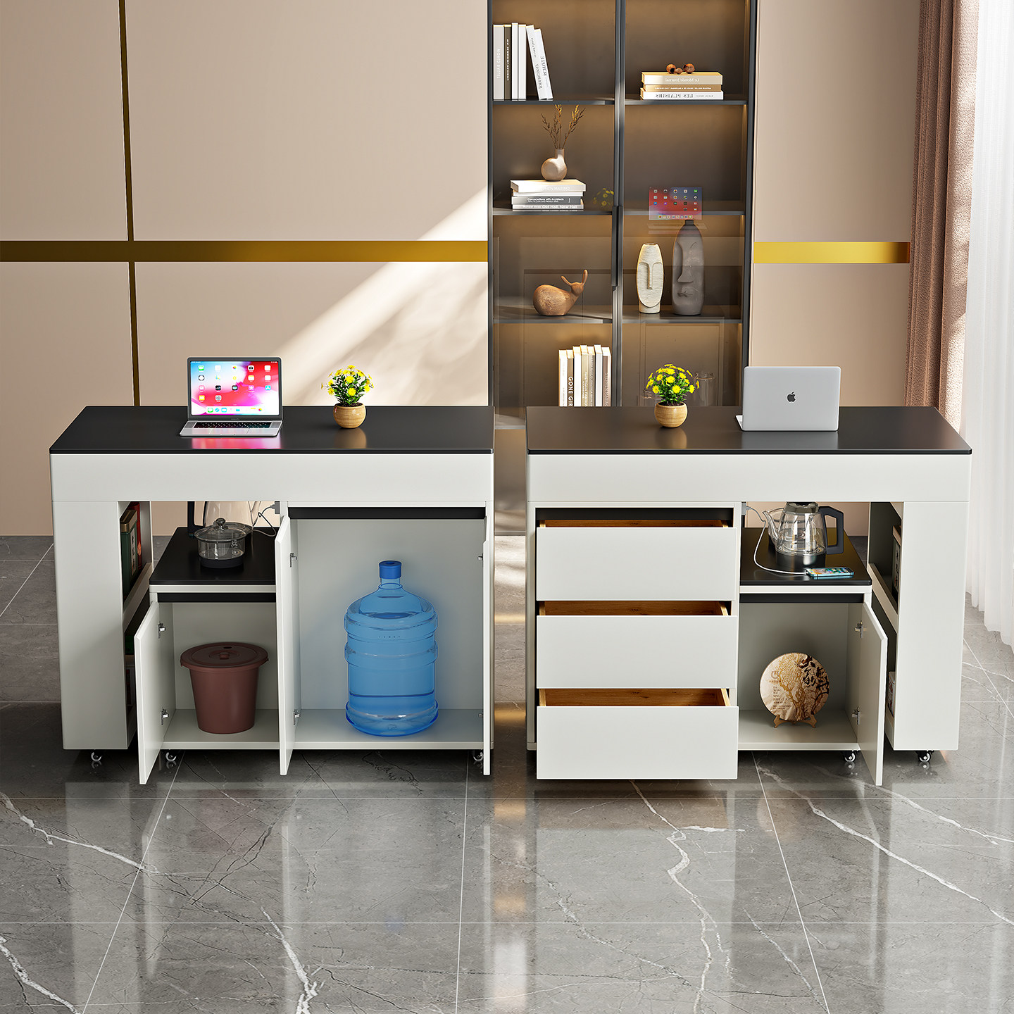 可旋转伸缩移动小茶台岩板茶桌椅组合现代简约轻奢家用阳台泡茶桌,淘宝优惠券,粉丝福利购,淘宝优惠卷