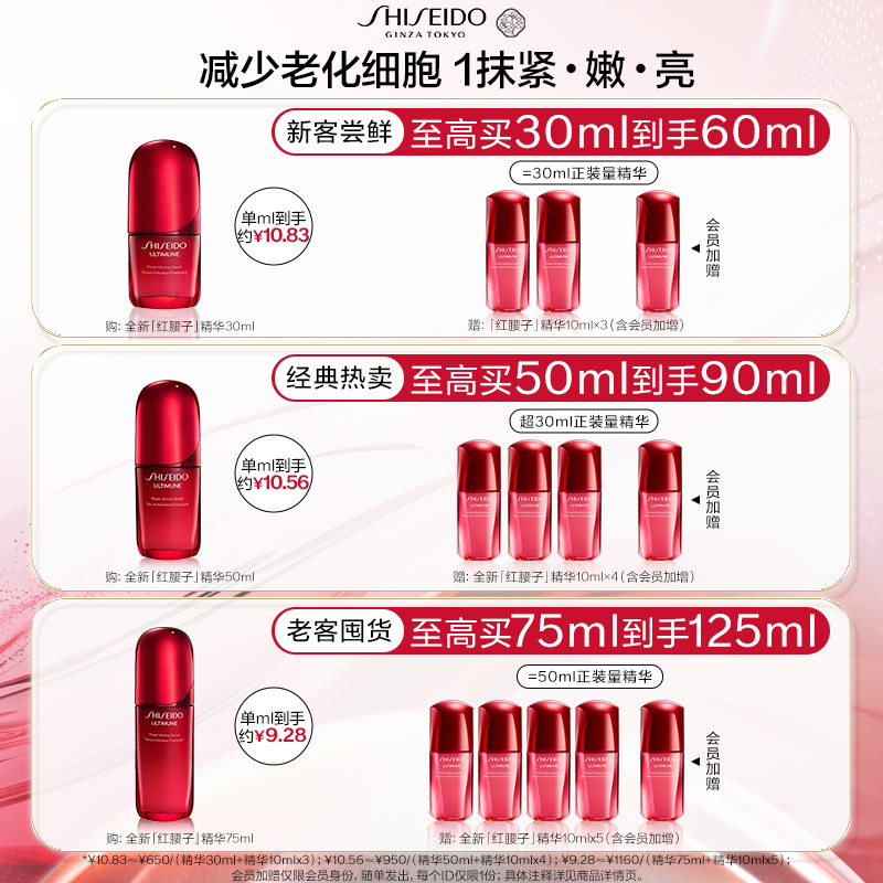 【618现货速抢】资生堂新红妍肌活红腰子精华液面部精华露紧致