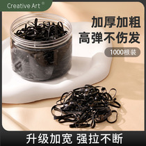 Black rubber band hair ring female zez-hair small leather gluten high elastic head rope plus coarse and durable without injury