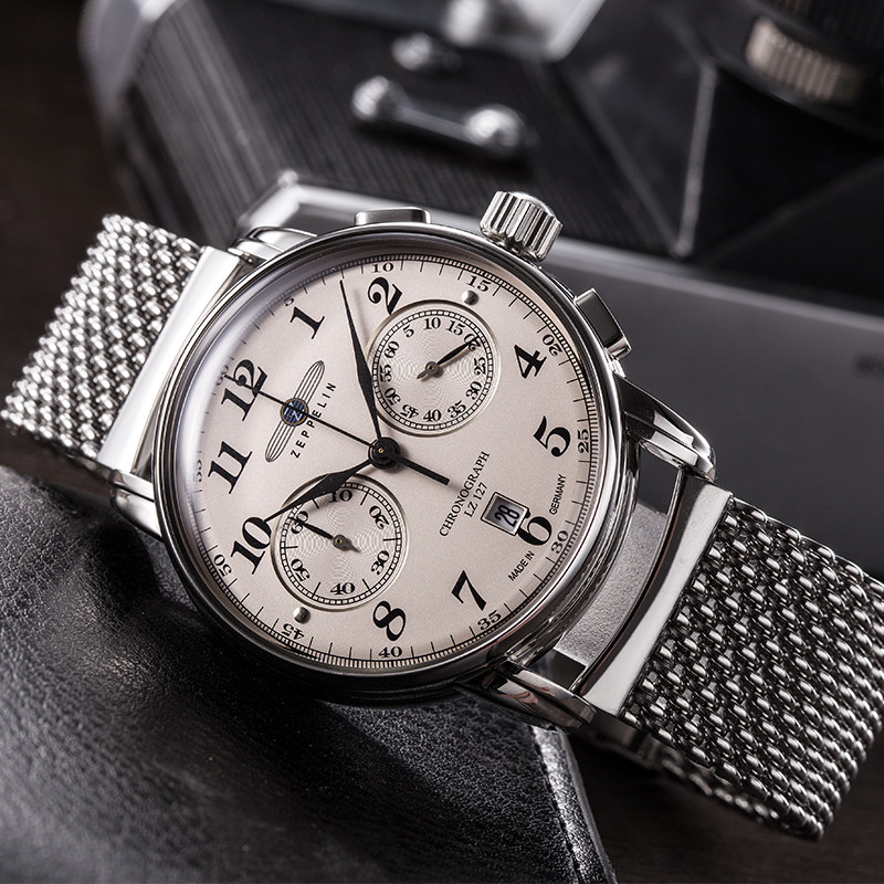 齐博林钢带手表德国进口多功能计时码石英男士防水腕表【送皮带】