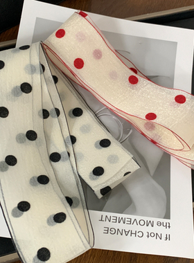 黑色波点装饰蕾丝飘带春夏