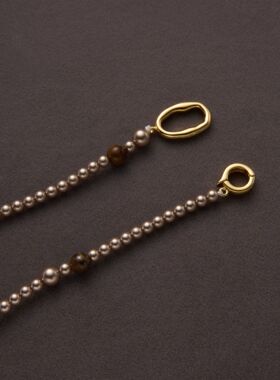 气质长款暮影流光珠珠项链！