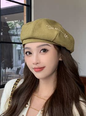 黑色百搭贝雷帽女日系大头围