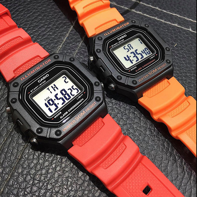 Casio sports style small square waterproof watch