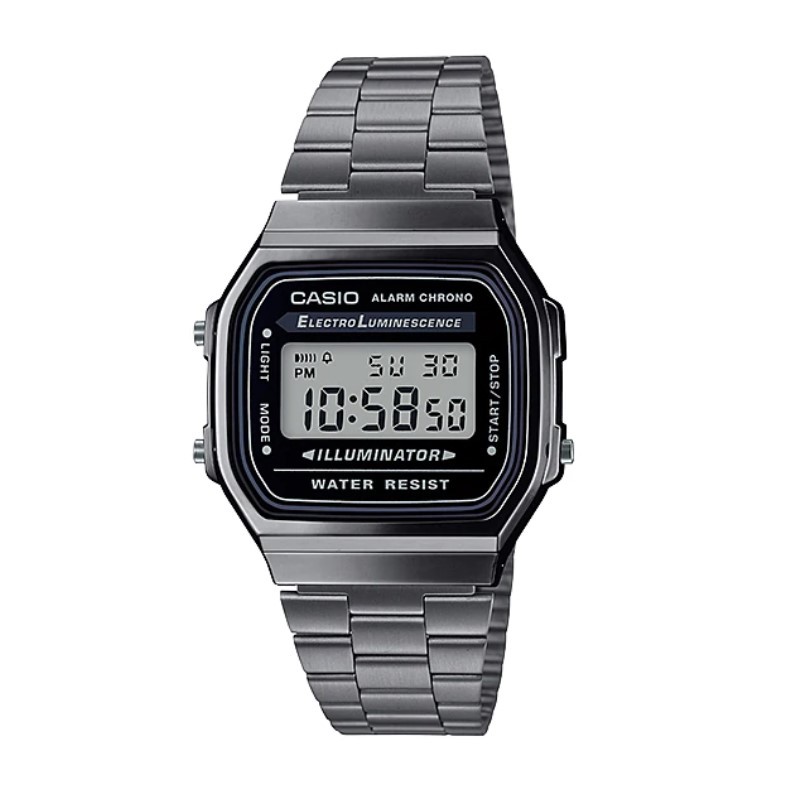 【纯黑有格调】卡西欧casio 复古小方块 电子手表男A168WGG-1A/1B