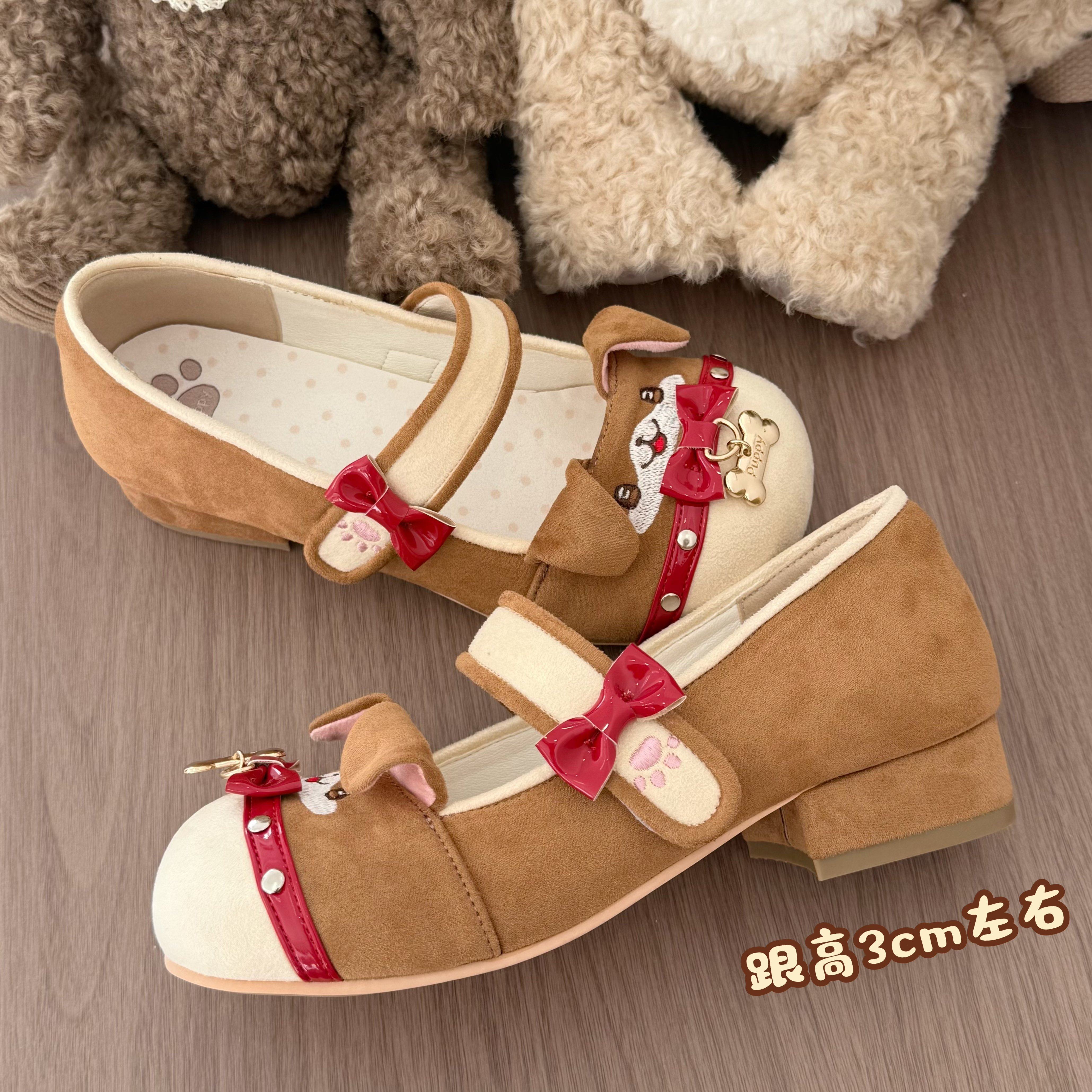 全款预【puppy小狗】原创绒面刺绣甜美可爱lolita低跟单鞋,淘宝优惠券,粉丝福利购,淘宝优惠卷