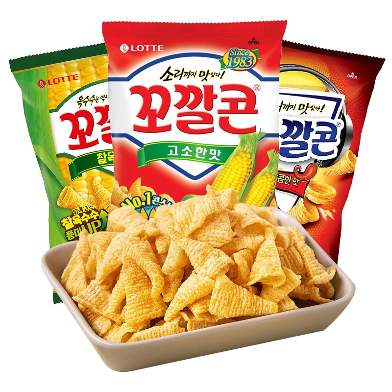 韩国进口食品乐天脆脆角67g膨化食品网红休闲小吃办公室分享零食 - 图3