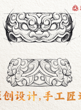 饕餮纹隔环丨琢匠原创国风diy饰品隔片配件文玩卡环配饰925银隔珠