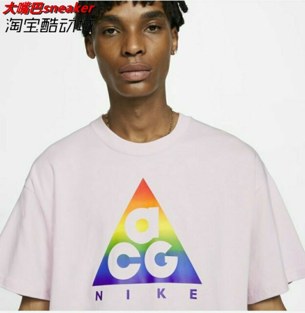 耐克/Nike ACG男女款三角彩虹LOGO樱花粉机能短袖T恤 CZ0089-663-图0