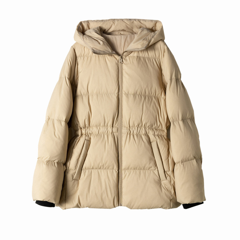 好货自留款！篙级品质宽松显瘦日系收腰连帽鹅绒羽绒服短外套女冬