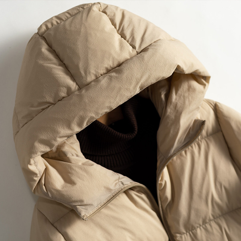 好货自留款！篙级品质宽松显瘦日系收腰连帽鹅绒羽绒服短外套女冬