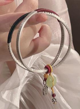 楚噢实心足银传承手镯复古礼物女