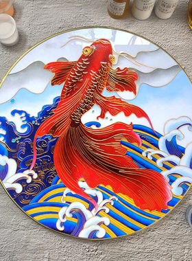 锦鲤手工画掐丝画材料包
