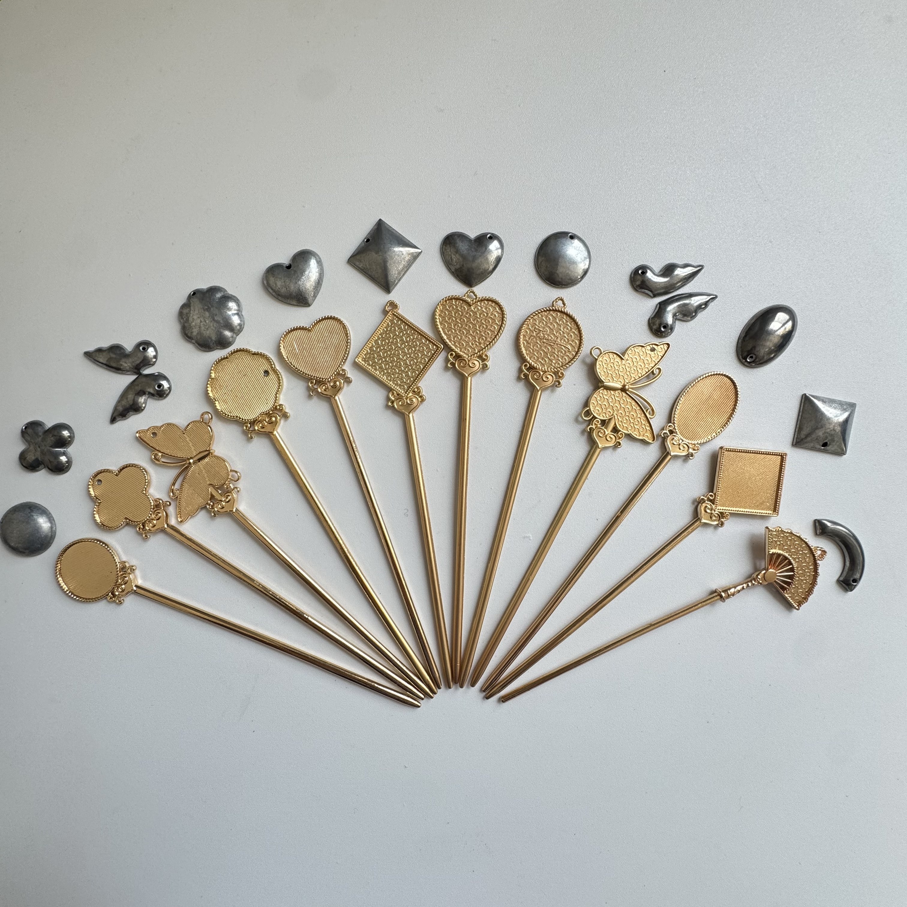 非遗宋锦手工DIY配件材料发簪贴布哑金凹槽底胚底托空蝴蝶古风,淘宝优惠券,粉丝福利购,淘宝优惠卷